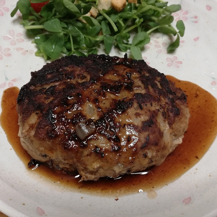 めんつゆで照り焼きハンバーグ